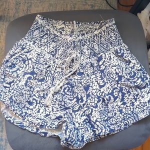 blue coastal, high rise, shorts, size S
